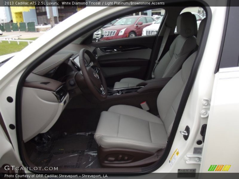 White Diamond Tricoat / Light Platinum/Brownstone Accents 2013 Cadillac ATS 2.5L Luxury