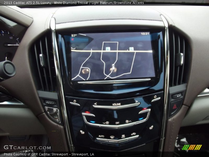 White Diamond Tricoat / Light Platinum/Brownstone Accents 2013 Cadillac ATS 2.5L Luxury
