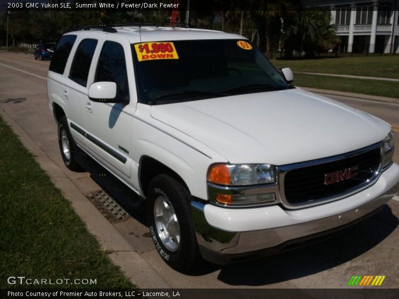 Summit White / Pewter/Dark Pewter 2003 GMC Yukon SLE