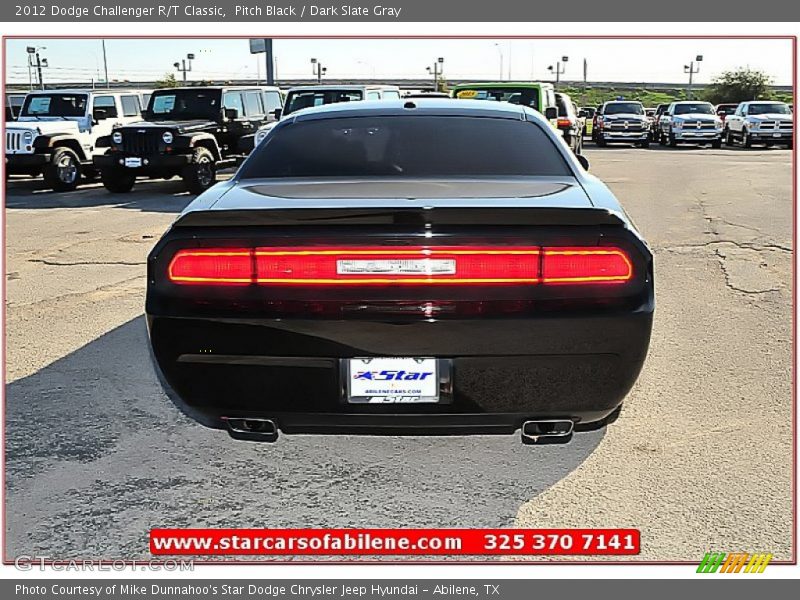 Pitch Black / Dark Slate Gray 2012 Dodge Challenger R/T Classic