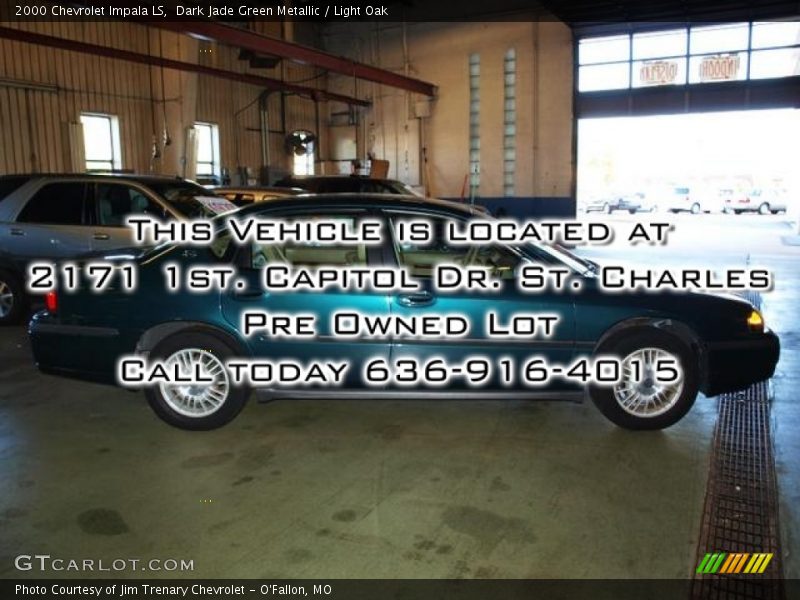 Dark Jade Green Metallic / Light Oak 2000 Chevrolet Impala LS