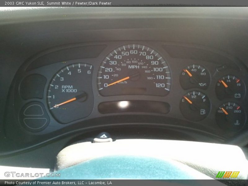 Summit White / Pewter/Dark Pewter 2003 GMC Yukon SLE