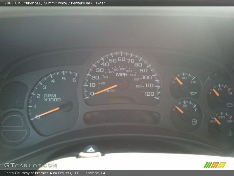 Summit White / Pewter/Dark Pewter 2003 GMC Yukon SLE