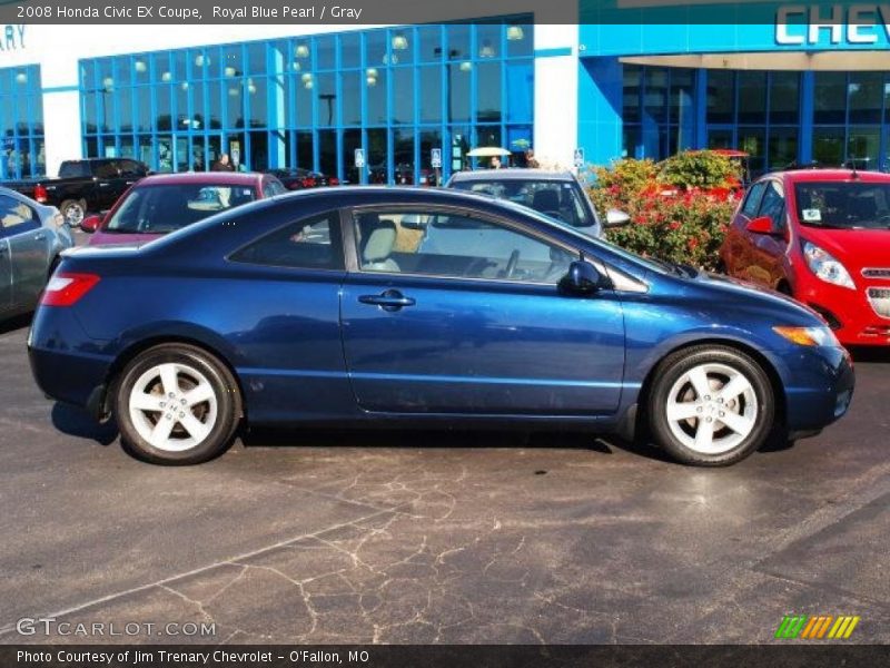 Royal Blue Pearl / Gray 2008 Honda Civic EX Coupe