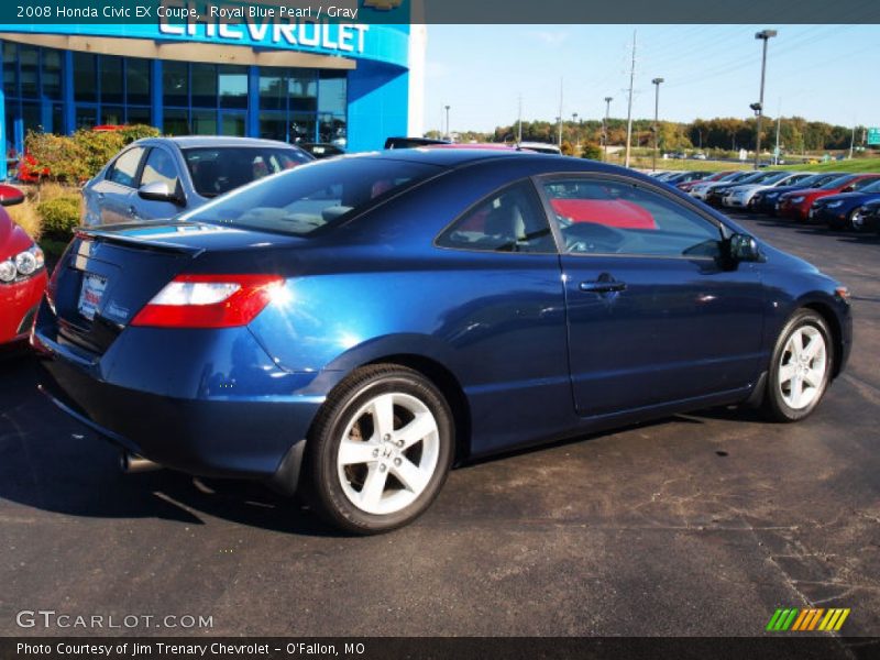 Royal Blue Pearl / Gray 2008 Honda Civic EX Coupe