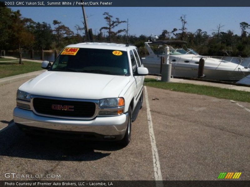 Summit White / Pewter/Dark Pewter 2003 GMC Yukon SLE