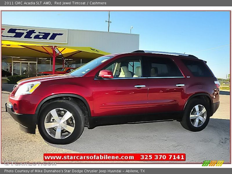 Red Jewel Tintcoat / Cashmere 2011 GMC Acadia SLT AWD