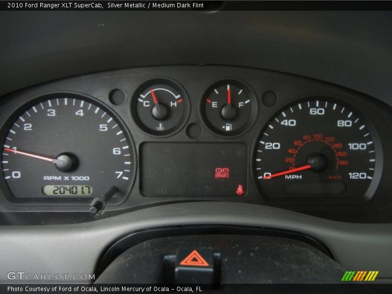 Silver Metallic / Medium Dark Flint 2010 Ford Ranger XLT SuperCab