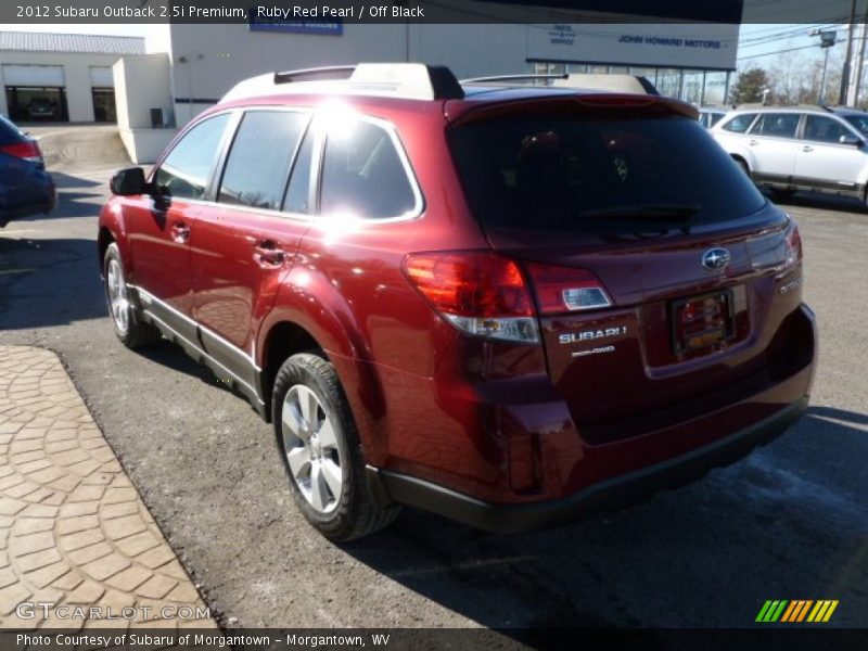 Ruby Red Pearl / Off Black 2012 Subaru Outback 2.5i Premium