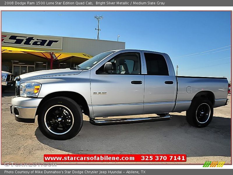 Bright Silver Metallic / Medium Slate Gray 2008 Dodge Ram 1500 Lone Star Edition Quad Cab