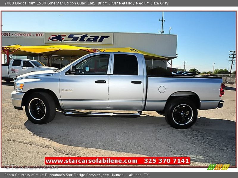 Bright Silver Metallic / Medium Slate Gray 2008 Dodge Ram 1500 Lone Star Edition Quad Cab