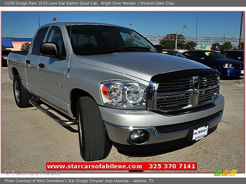 Bright Silver Metallic / Medium Slate Gray 2008 Dodge Ram 1500 Lone Star Edition Quad Cab