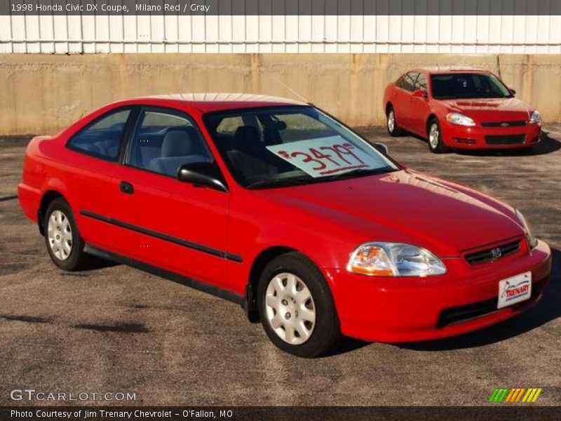 Milano Red / Gray 1998 Honda Civic DX Coupe