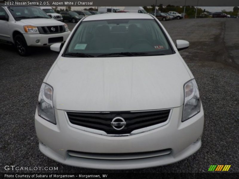 Aspen White / Charcoal 2012 Nissan Sentra 2.0 S