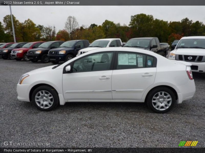 Aspen White / Charcoal 2012 Nissan Sentra 2.0 S