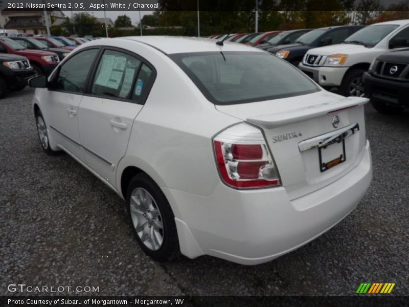 Aspen White / Charcoal 2012 Nissan Sentra 2.0 S