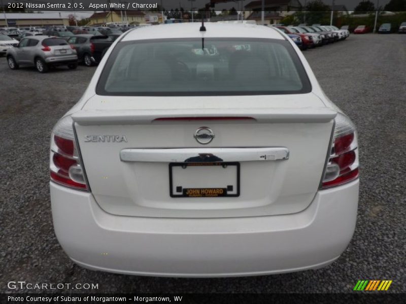Aspen White / Charcoal 2012 Nissan Sentra 2.0 S