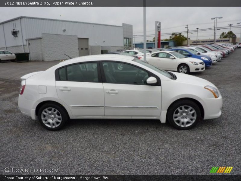 Aspen White / Charcoal 2012 Nissan Sentra 2.0 S