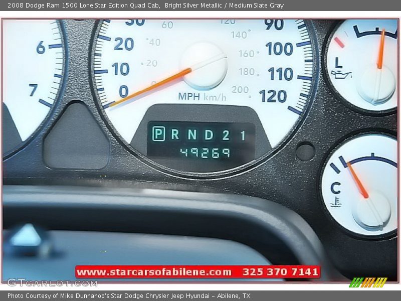 Bright Silver Metallic / Medium Slate Gray 2008 Dodge Ram 1500 Lone Star Edition Quad Cab