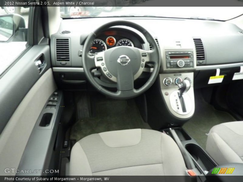 Aspen White / Charcoal 2012 Nissan Sentra 2.0 S