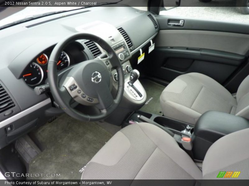 Aspen White / Charcoal 2012 Nissan Sentra 2.0 S