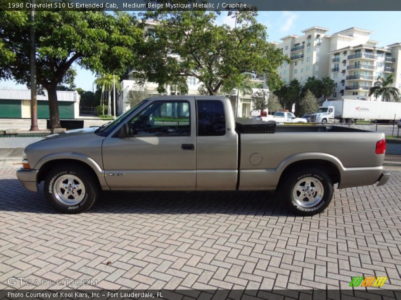 Medium Beige Mystique Metallic / Graphite 1998 Chevrolet S10 LS Extended Cab