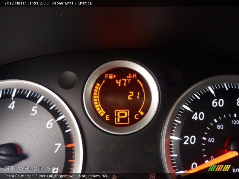 Aspen White / Charcoal 2012 Nissan Sentra 2.0 S