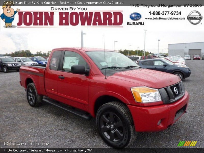 Red Alert / Sport Apperance Gray/Charcoal 2012 Nissan Titan SV King Cab 4x4