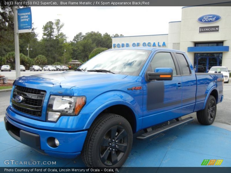 Blue Flame Metallic / FX Sport Appearance Black/Red 2013 Ford F150 FX2 SuperCab