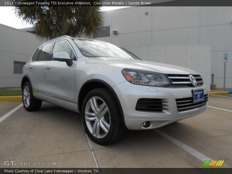 Cool Silver Metallic / Saddle Brown 2013 Volkswagen Touareg TDI Executive 4XMotion