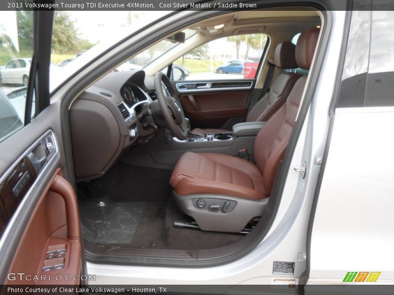 Cool Silver Metallic / Saddle Brown 2013 Volkswagen Touareg TDI Executive 4XMotion