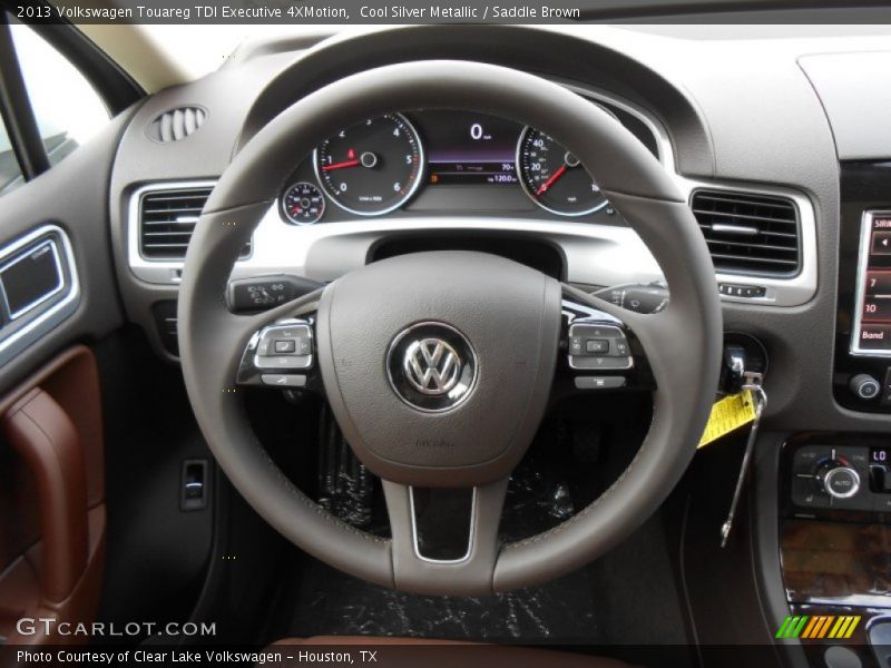 Cool Silver Metallic / Saddle Brown 2013 Volkswagen Touareg TDI Executive 4XMotion