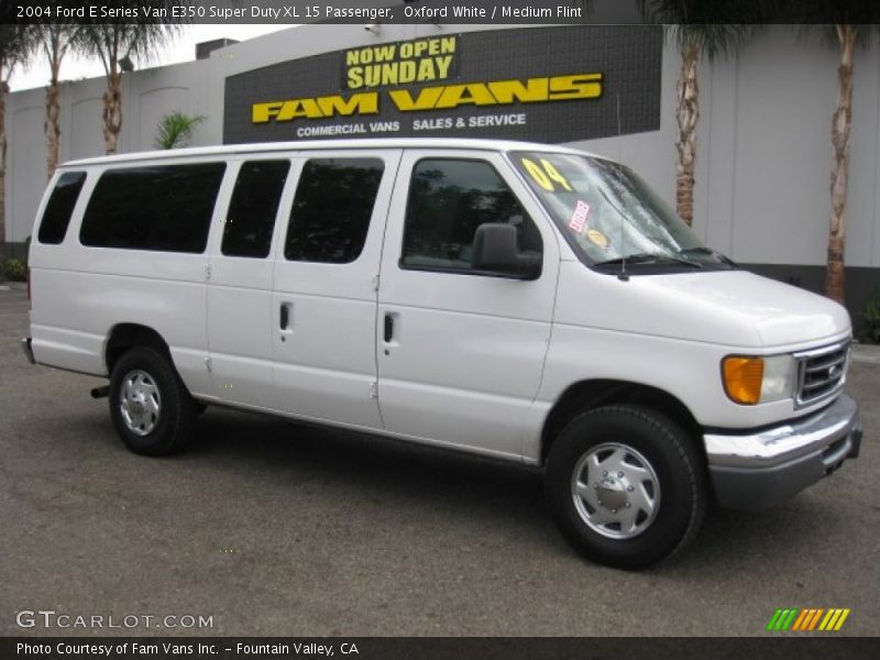 Oxford White / Medium Flint 2004 Ford E Series Van E350 Super Duty XL 15 Passenger