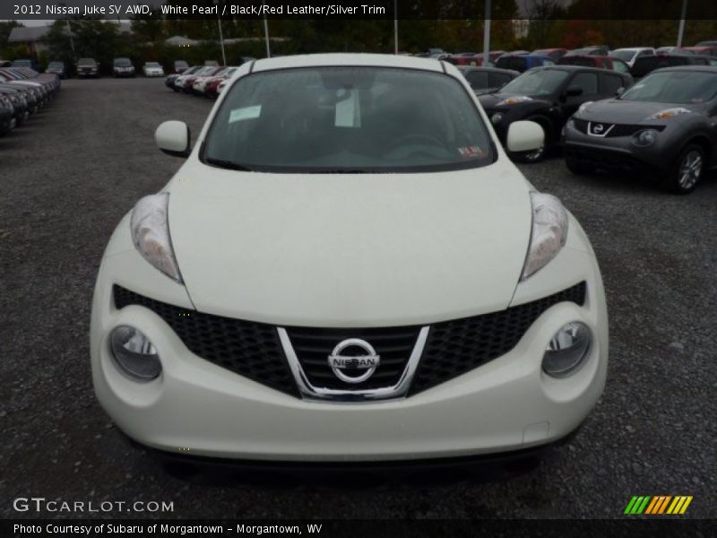 White Pearl / Black/Red Leather/Silver Trim 2012 Nissan Juke SV AWD