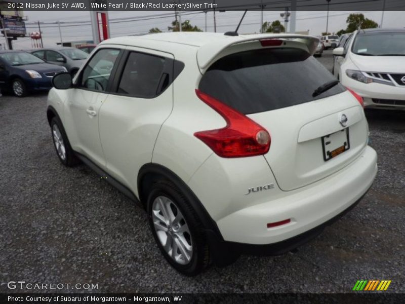 White Pearl / Black/Red Leather/Silver Trim 2012 Nissan Juke SV AWD