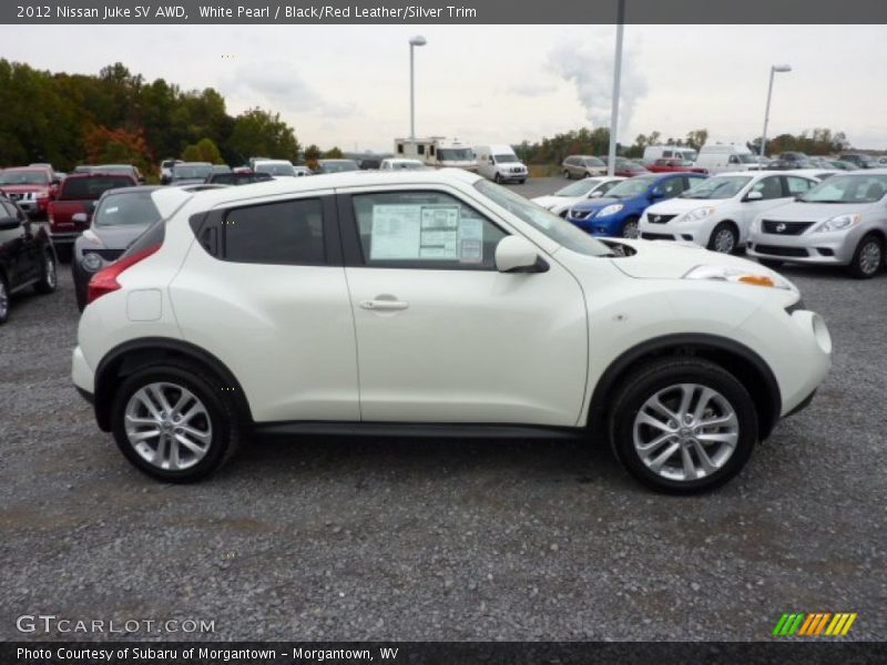 White Pearl / Black/Red Leather/Silver Trim 2012 Nissan Juke SV AWD