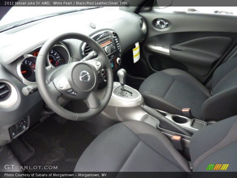 White Pearl / Black/Red Leather/Silver Trim 2012 Nissan Juke SV AWD