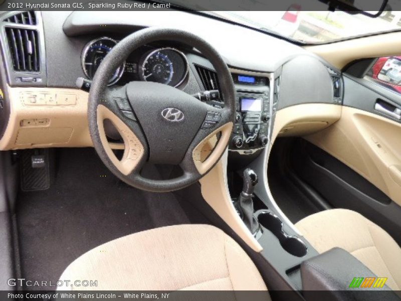 Sparkling Ruby Red / Camel 2012 Hyundai Sonata GLS