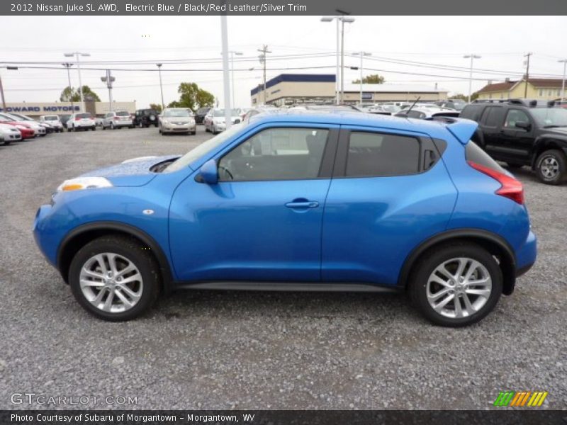 Electric Blue / Black/Red Leather/Silver Trim 2012 Nissan Juke SL AWD