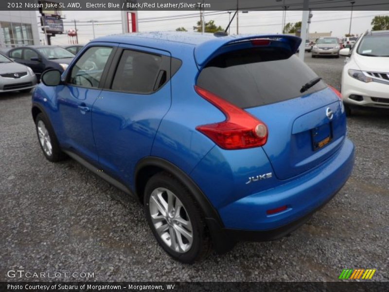 Electric Blue / Black/Red Leather/Silver Trim 2012 Nissan Juke SL AWD
