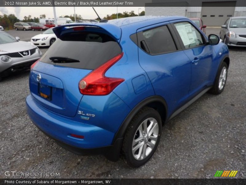 Electric Blue / Black/Red Leather/Silver Trim 2012 Nissan Juke SL AWD
