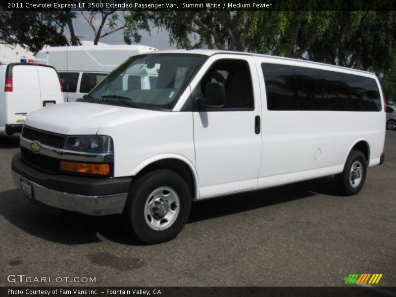 Summit White / Medium Pewter 2011 Chevrolet Express LT 3500 Extended Passenger Van