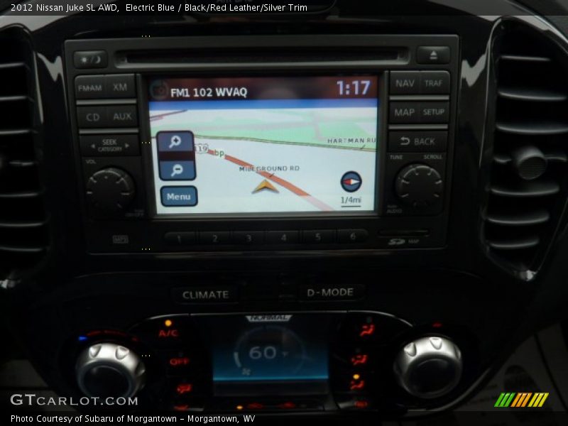 Electric Blue / Black/Red Leather/Silver Trim 2012 Nissan Juke SL AWD