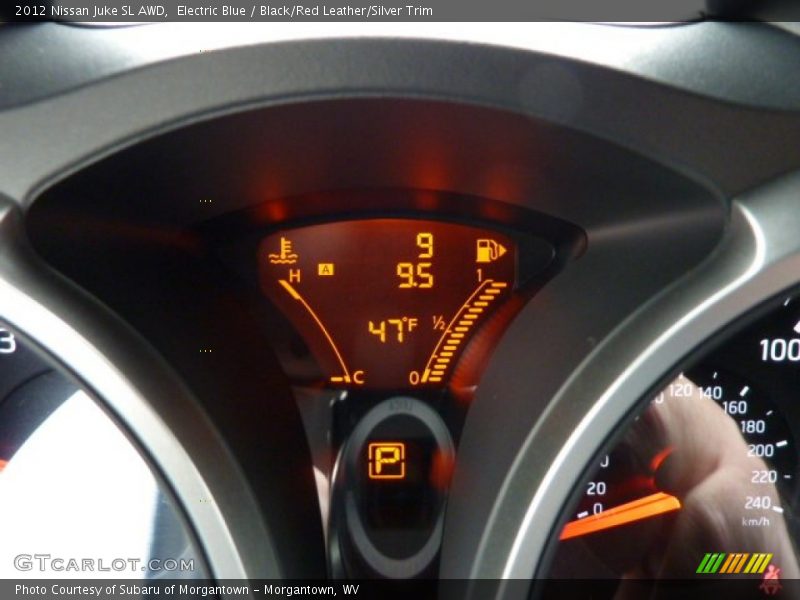Electric Blue / Black/Red Leather/Silver Trim 2012 Nissan Juke SL AWD
