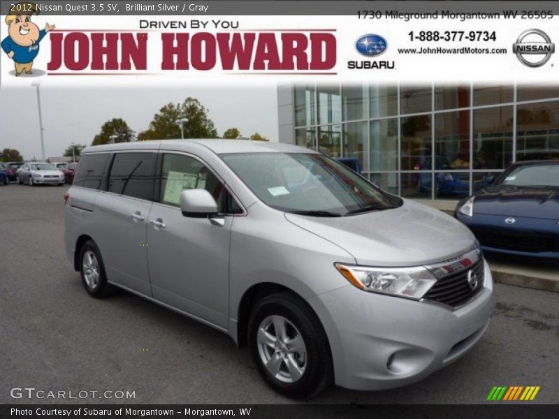 Brilliant Silver / Gray 2012 Nissan Quest 3.5 SV
