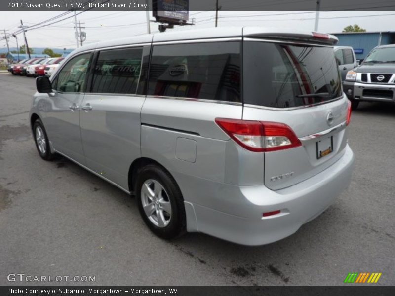 Brilliant Silver / Gray 2012 Nissan Quest 3.5 SV