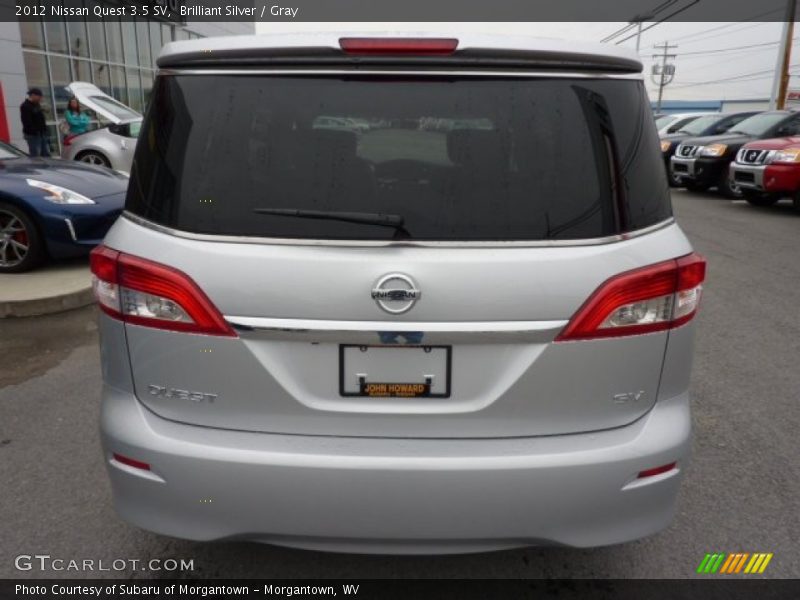 Brilliant Silver / Gray 2012 Nissan Quest 3.5 SV