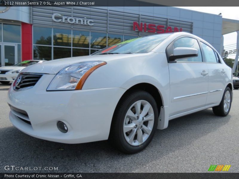 Aspen White / Charcoal 2012 Nissan Sentra 2.0 SL