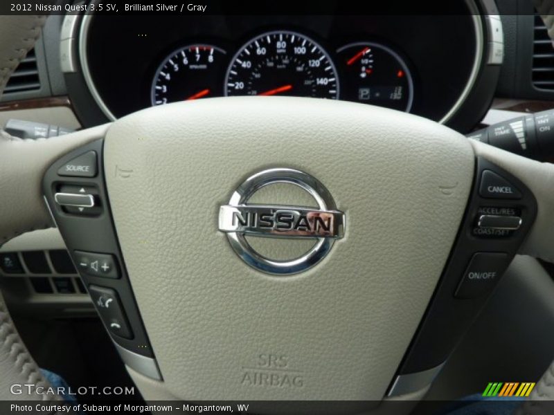 Brilliant Silver / Gray 2012 Nissan Quest 3.5 SV