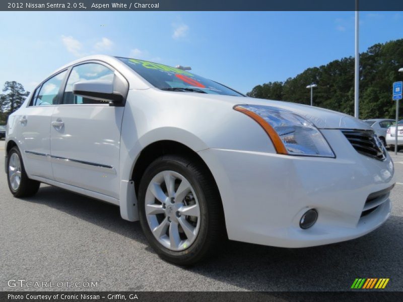 Aspen White / Charcoal 2012 Nissan Sentra 2.0 SL